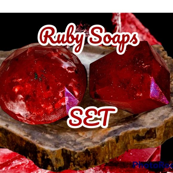 Hand Crafted | Bath & Body | Gem Soap Rock Ruby Red Crystal Rock Soap ...
